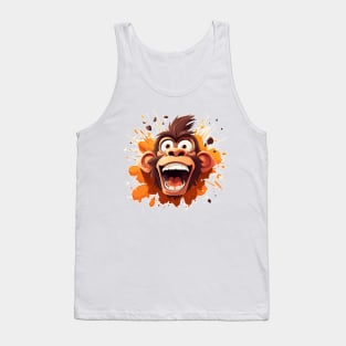 crazy cartoon screaming monkey Tank Top